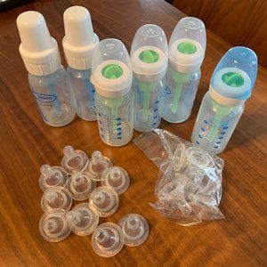 Lot of 4Oz Dr. Brown's Bottles and #1 and #2 Nipples